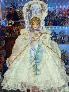 Marie Osmond Bebe Bru Lavendar cremefarbene antike Reproduktion Puppe 22 Zoll Vintage 2002 - Bild 1 von 12