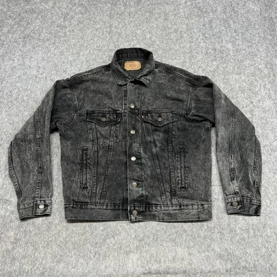 Chaqueta Levis De Colección Para Hombres M Negra Denim Trucker Tipo 3 Hecha en EE. UU. 80s 90s 70507 Foto 1 de 4