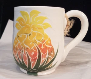 St. Lucia Pineapple Coffee Cup Mug About 4-1/2 inch Tall with Handle - Picture 1 of 15