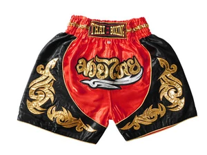 Red/Black Kids Muay Thai Shorts - Perfect Fit & Stylish MMA Boxing SIZE S - Picture 1 of 2
