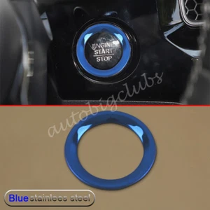 For Honda Civic 2022-2023 Blue Stainless Steel Start/Stop Switch Cover Trims - Picture 1 of 5