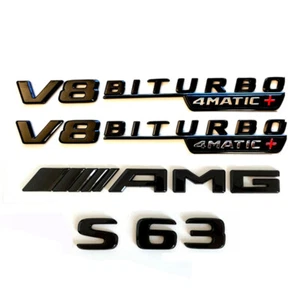 INSIGNIA NEGRA BRILLANTE S63+AMG+V8 BITURBO 4MATIC+ PARA MERCEDES CLASE S/W222/C217/A217 - Imagen 1 de 8