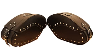 SADDLEBAGS YAMAHA XVS 650 1100 DRAG STAR NATURAL LEATHER LOCK&KEY QUALITY - Zdjęcie 1 z 17
