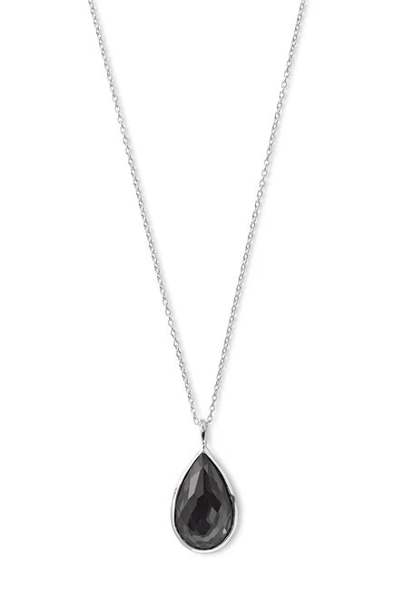 Ippolita Rock Candy .925 Sterling Silver Hematite Pear Cut Pendant Necklace $426 - Image 1 of 2