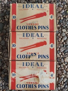 Vtg IDEAL clothes pins in box lot of 3 boxes - Picture 1 of 6