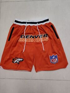 Denver Broncos Men's Football Basketball Pants Pockets stitched Shorts