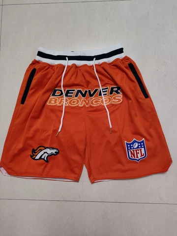 Denver Broncos Men's Football Basketball Pants Pockets stitched Shorts Cover