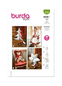 ACCESORIOS NAVIDAD BURDA 5760 Habilidad Patrón Costura: COJÍN OSO DE PELUCHE ÁRBOL - Imagen 1 de 11