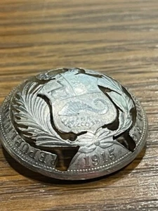 BUTTON Peru 1/2 Dinero 1915  .900 Silver Coin  Republica Lima 9 Dec Fino - Picture 1 of 8