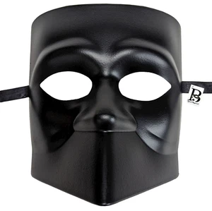 UNPAINTED BAUTA STYLE BLACK BLANK MASQUERADE MASK - Picture 1 of 5