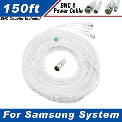New High Quality White 150FT BNC CABLES For 8 CH SAMSUNG SYSTEMS SDS-P5101L - Image 1 of 4