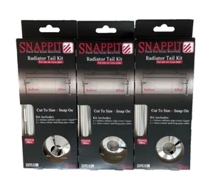 3 x Talon Snappit 200mm Radiator Pipe Covers & Collars Tail Kit Chrome Job Lot - Picture 1 of 6