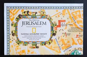 National Geographic April 1996 Map The Old City Jerusalem MINT CONDITION - Picture 1 of 3