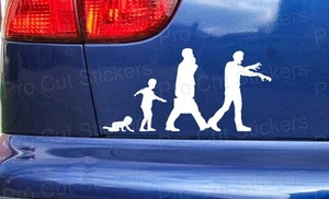 Calcomanías pegatinas parachoques de coche Man to Zombies Evolution Funny Walking Dead arte pared - Imagen 1 de 2