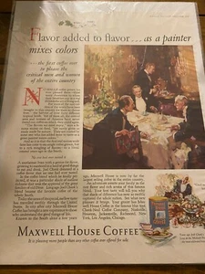 Vintage 1927 Maxwell House Kaffeegeschmack zum Geschmack hinzugefügt Elite Class Anzeige - Bild 1 von 1