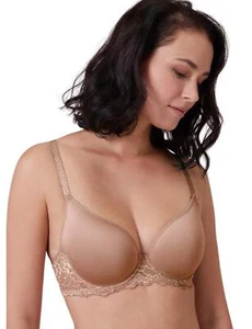 Simone Perele Caresse Spacer Plunge Bra 12A316 Luxury Bras Preppy Nude