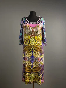 Custo Barcelona Women Multicolor Gold Art Print Shift Tunic Dress Size 36 S - Picture 1 of 7