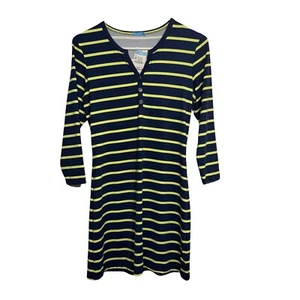 NUEVO CON ETIQUETAS VESTIDO HENLEY J. McLAUGHLIN LYNN AZUL MARINO A RAYAS CÍTRICAS X PEQUEÑO - Imagen 1 de 6