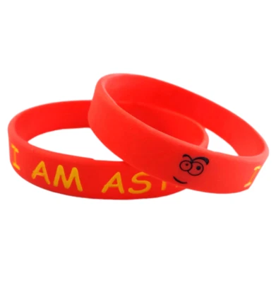WWW.MEDICALWRISTBANDSFORYOU.COM 2x I AM ASTHMATIC WRISTBAND (Youths) 7inch circumference Debossed ASTHMA school