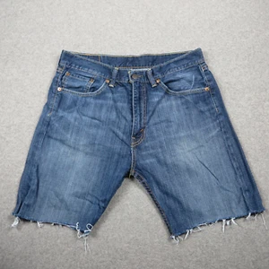 Levi's Shorts Größe 32 abgeschnitten blau Bermuda Herren Denim 8" Jeans entspannt 505 Etikett 33 - Bild 1 von 7