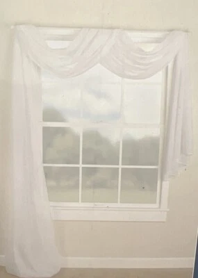 Mainstays Home White Marjorie Sheer Scarf 59 x 216 inches - Image 1 of 4