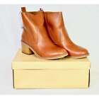 Mossimo Janna High Heel Ankle Boots Pull On Cognac 6.5