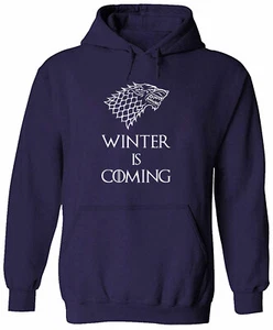 Winter is Coming Hoodie Pullover Druck Game of Thrones Haus Stark Sigil Direwolf - Bild 1 von 12