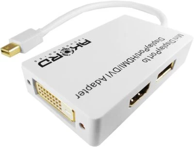AKORD 3-In-1 Thunderbolt / Mini Displayport A DVI HDMI Adattatore PC/Monitor/ - Immagine 1 di 4