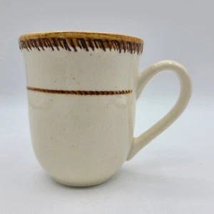 Rare Vintage TAHITI Coffee Mug Cup Stoneware Tan Brown Speckled Embossed Border - Picture 1 of 8