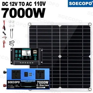7000W Complete Solar Panel Kits Solar Power Generator 100A Home 110V/220V Syst - Picture 1 of 21