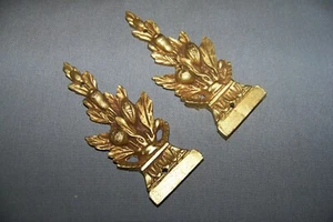 Two, SMALL, Vintage, Solid Brass, Decorative Ormolu - See Tone Description - Picture 1 of 6