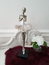 Ballerina stehend - Dekofigur - gold creme altrosa 36 cm - Shabby Chic Landhaus