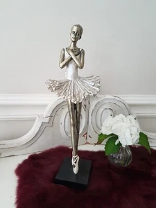 Ballerina stehend - Dekofigur - gold creme altrosa 36 cm - Shabby Chic Landhaus - Bild 1 von 5