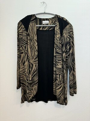 Cárdigan para mujer Sole Dior Studio frente abierto negro y marrón acetato brillante XL Foto 1 de 4