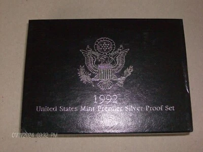 1992 United States Mint Silver Premier Proof Set (Silver Black Box Proof SET) - Image 1 of 4