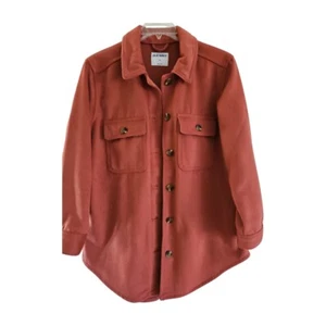 Utility Shacket Size M Adobe Red / Brown Jacket Shirt Pockets Old Navy - Picture 1 of 9
