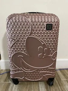 Ful Disney Mickey Mouse Rose Gold 21” Spinner Hard Suitcase Luggage NEW* 🔥 - Picture 1 of 5