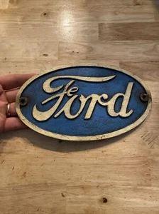 Ford Plaque Sign Cast Iron Plaque Car Truck Auto Patina Gas HOTROD Mustang F150 - Picture 1 of 12