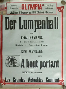 Kinoplakat aus Colmar von 1939, Der Lumpenball mit Fritz Kampers - Picture 1 of 3