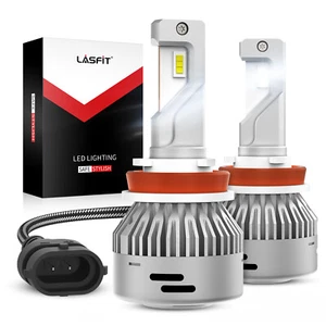 Lasfit H11 H9 LED Headlight Bulbs Low Beam Super Bright 60W 6000LM Cool White - Picture 1 of 12