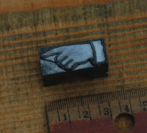 Zeigende Hand Druckstock Klischee Bleisatz Buchdruck Letterpress Druckerei ~ - Bild 1 von 1