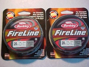 2 NEW Berkley FireLine 20 LB FISHING LINE 125 YDS EACH Smoke - Picture 1 of 3