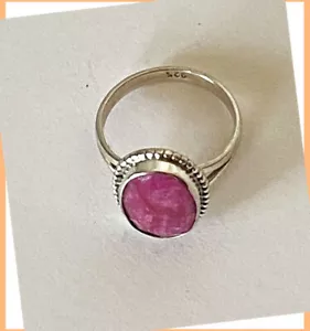 ¡Anillo de plata esterlina rubí natural hecho a mano de la India! - Imagen 1 de 7