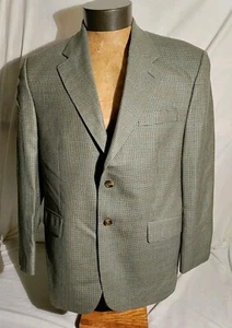 Men "CHAPS" Ralph Lauren Gray Silk Wool Blazer Sport Coat Jacket 44S VTG NWOT - Picture 1 of 10