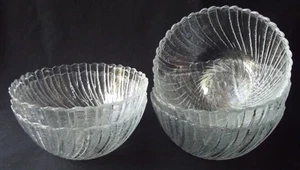 5 ARCOROC CLEAR CRYSTAL "SEABREEZE" ALL PURPOSE BOWLS - Picture 1 of 4