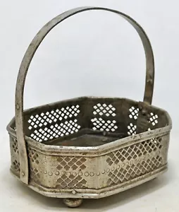 Antique Brass Temple Flowers Basket Original Old Fine Hand Crafted Engraved - Picture 1 of 9