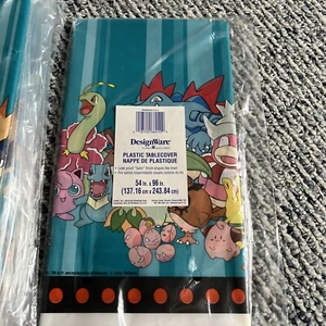 Vintage Pokemon Plastic Table Cover 54" x 96" DesignWare 2000 Free Shipping New - Picture 1 of 2