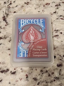 Y2K Bicycle Clear Plastic Waterproof Playing Cards Full Size W Case Complete Set - Picture 1 of 5