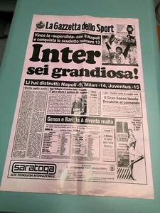 INTER FC POSTER PIEGATO BIFACCIALE PRIME PAGINE GAZZETTA DELLO SPORT 58x88 - Foto 1 di 2