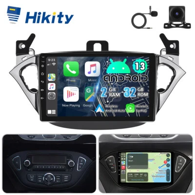 Apple CarPlay 9" Android 15 Autoradio Für Opel Corsa E Adam Navi WIFI RDS Kamera - Bild 1 von 4